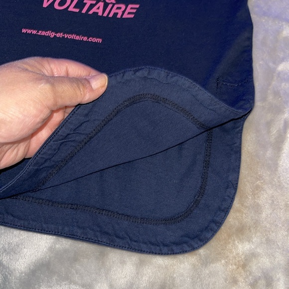 NWT Zadig & Voltaire with rhinestones navy blue size L 20”wide 27”long. - Picture 5 of 7